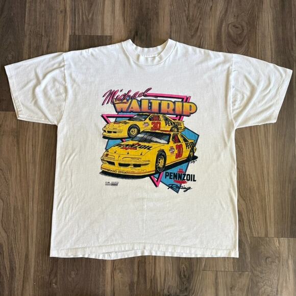 Vintage Other - Vintage Michael Waltrip Pennzoil Racing T-Shirt Men's Size XL NASCAR USA White